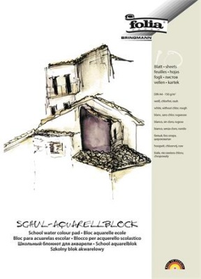 Akvarell tömb, A4, 150 g, 10 lap, durva, FOLIA