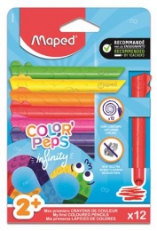 Színes ceruza készlet, háromszögletű, MAPED „Color`Peps Infinity Kidy”, 12 különböző szín