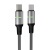Töltőkábel, USB-C - USB-C, 60W, 2 m, AVAX "CB632 Steely LED", fekete